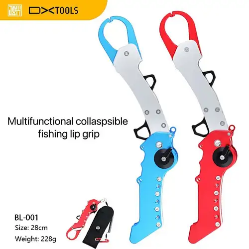 Multifunctional collaspsible fishing lip grip