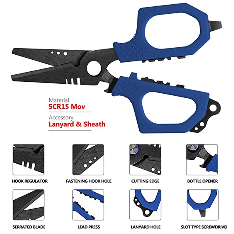 Multifunctional fishing scissor