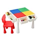 Building Block Kids Table&Chair Set, Toddler Play Activity Table and Chairs with Storage