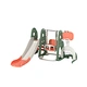 Dinosaur-Shaped Four-in-One Children's Deluxe Amusement Park, including Slide, Swing football hole and Basketball Hoop