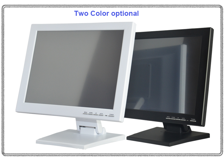 15 inch monitor white or black color optional 15 inch touchscreen monitor