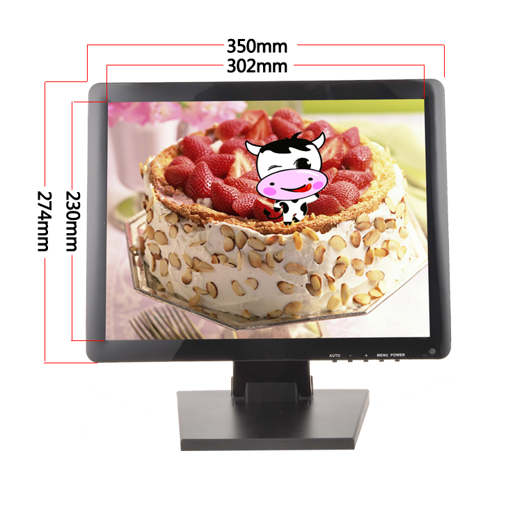 15inch resistive touch lcd monitor size