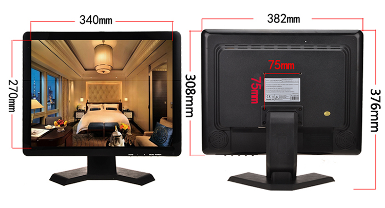 17 inch lcd cctv monitor size