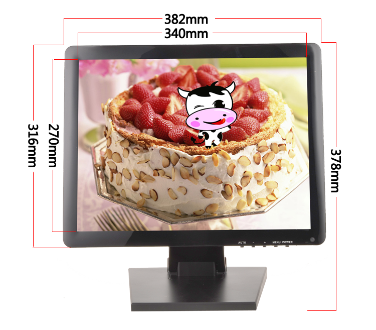 17 inch usb touch monitor size