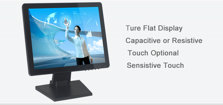 True flat capacitive touch screen monitor 15 inch