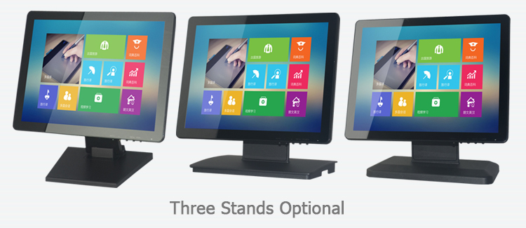 three stands optional 15 inch usb touch screen monitor