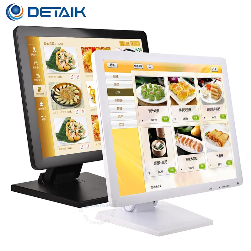 1024*768 Resolution 15 inch touch screen monitor usb glass lcd display for pos machine