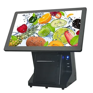все в одной кассовой системе pos 15,6-дюймовая машина pos linux с принтером