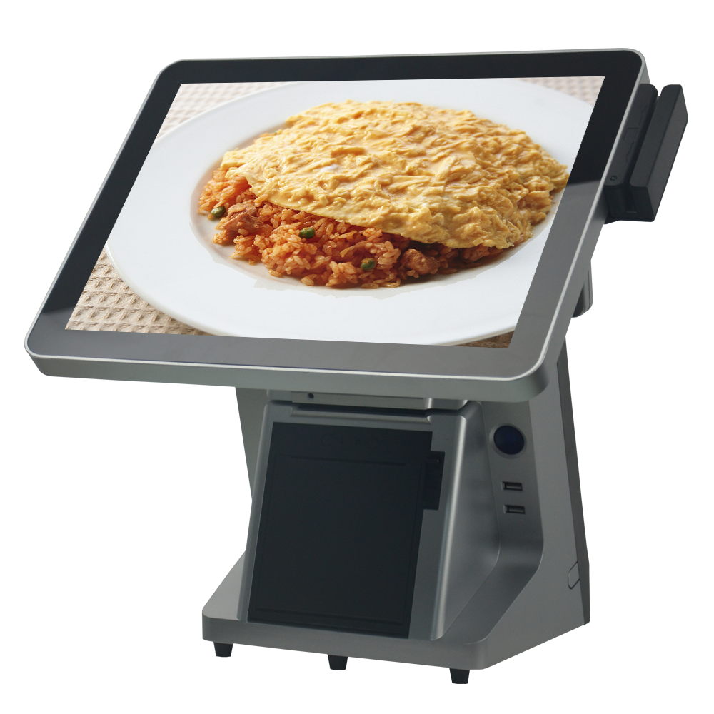 New Style 15 Inch Core I3 All In One POS Cash Register with 58mm or 80mm POS Terminal Printer