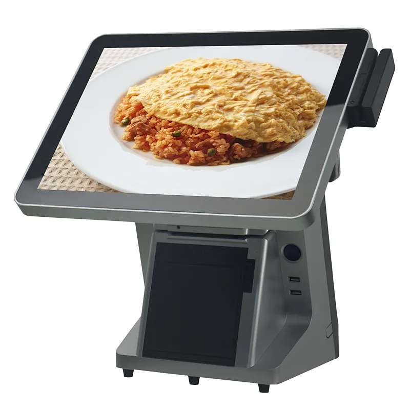 Touch Screen Cash Register Machine 15 Inch Capacitive J1900 All In One Touchscreen Point of Sale POS System