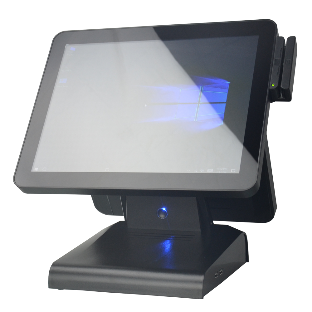 OEM Touchscreen POS System 15inch All In One POS Terminal with Second Display Support win10 Linux OS