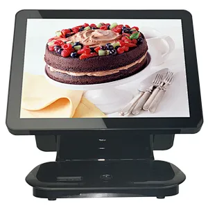 Low Cost Dual Monitor POS Terminal 15 Inch All In One Windows 10 Cash Register with Touch Panel