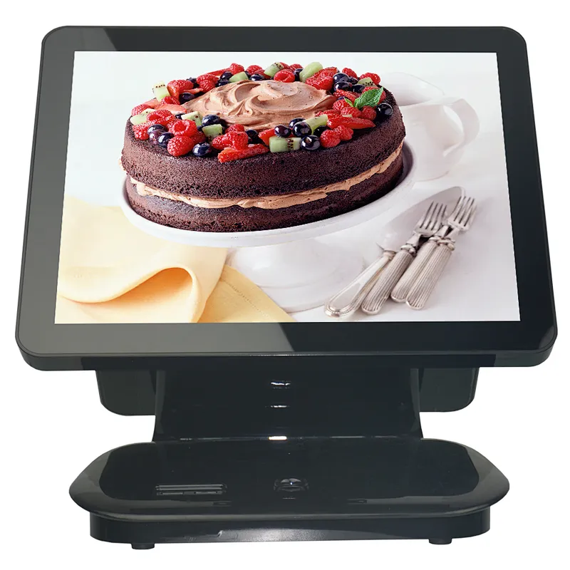 Low Cost Dual Monitor POS Terminal 15 Inch All In One Windows 10 Cash Register with Touch Panel