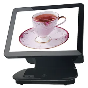 Low Cost Dual Monitor POS Terminal 15 Inch All In One Windows 10 Cash Register with Touch Panel