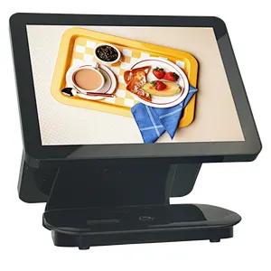 Low Cost Dual Monitor POS Terminal 15 Inch All In One Windows 10 Cash Register with Touch Panel