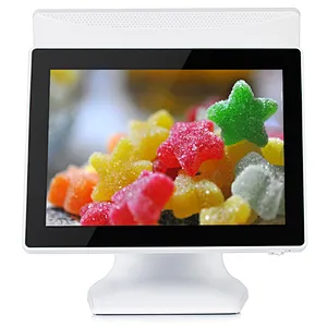 True Flat Dual Screen POS Terminal 15 Inch Touch Screen All In One POS System for Restaurant