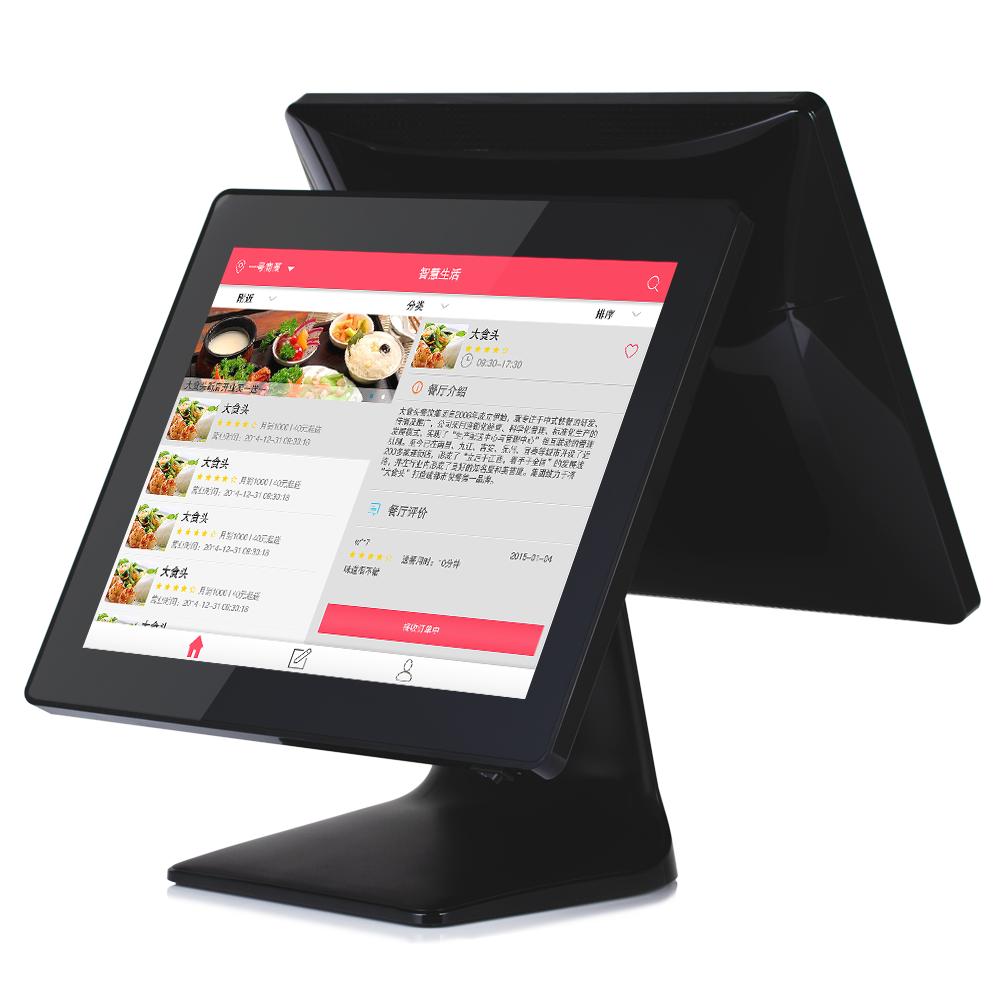 CPU J3455 Dual Screen POS Cash Register 15Inch All In One POS System for supermarket