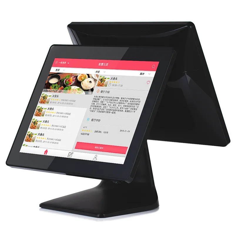 CPU J3455 Dual Screen POS Cash Register 15Inch All In One POS System for supermarket
