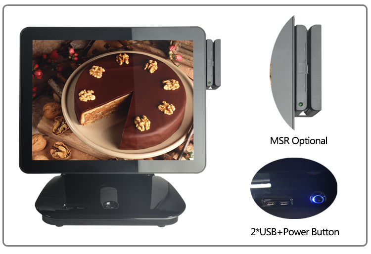 restaurant pos system all in one 15 Inch touch screen pos terminal