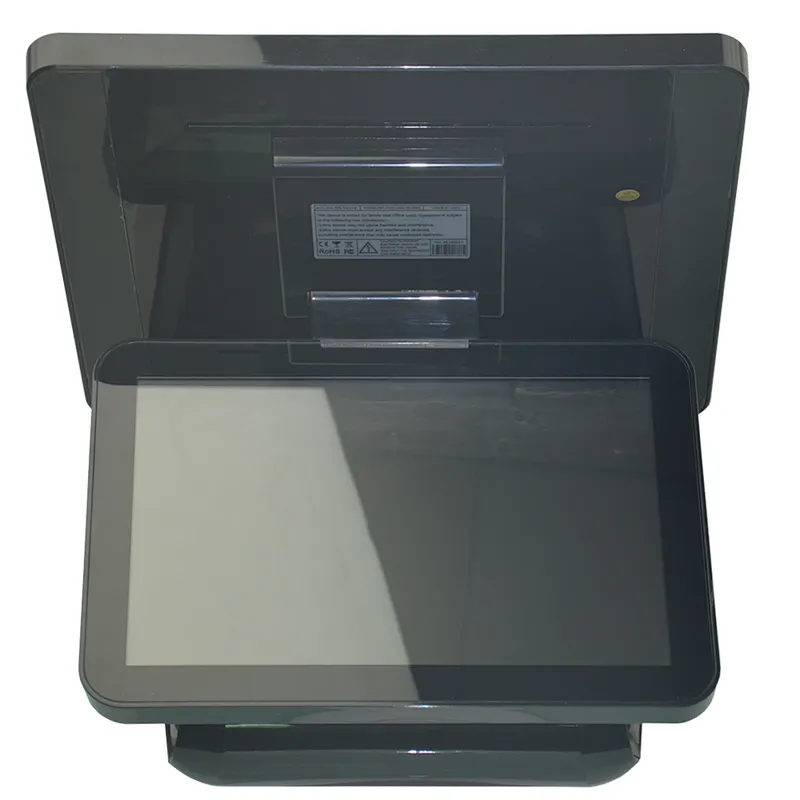 Low Cost Dual Monitor POS Terminal 15 Inch All In One Windows 10 Cash Register with Touch Panel