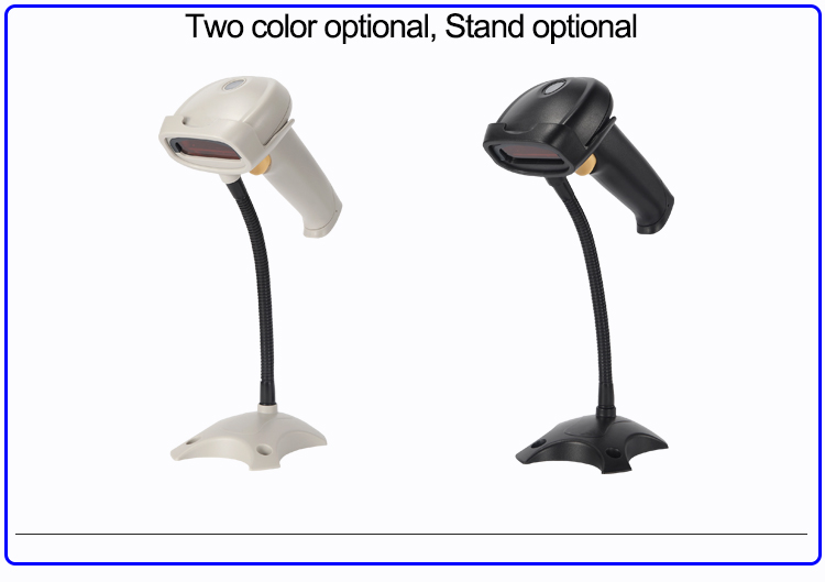1D laser barcode scanner white or black color optional