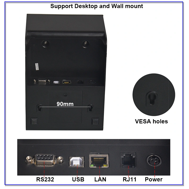 POS Printer 80mm Thermal Receipt with AUTO Cutter for Supermarket and Restaurant