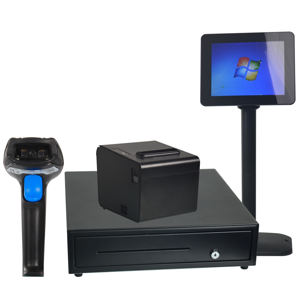 15.6 inch tablet pos with printer, printer, cash drawer, second display