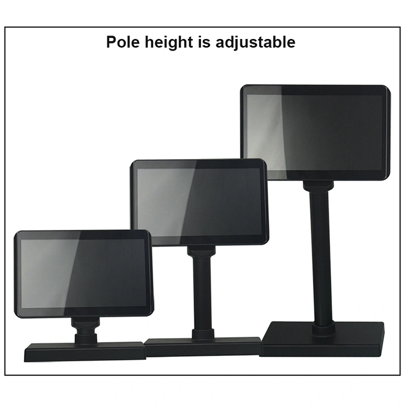 Widescreen 10.1 Inch 1024*600 Resolution VGA LCD POS Pole Customer Display