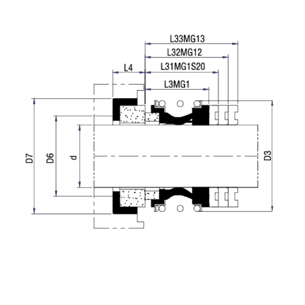 mechanical seal,elastomer bellow mechanical seal，bellows mechanical seal，bellow type mechanical seal, BURGMANN MG1
