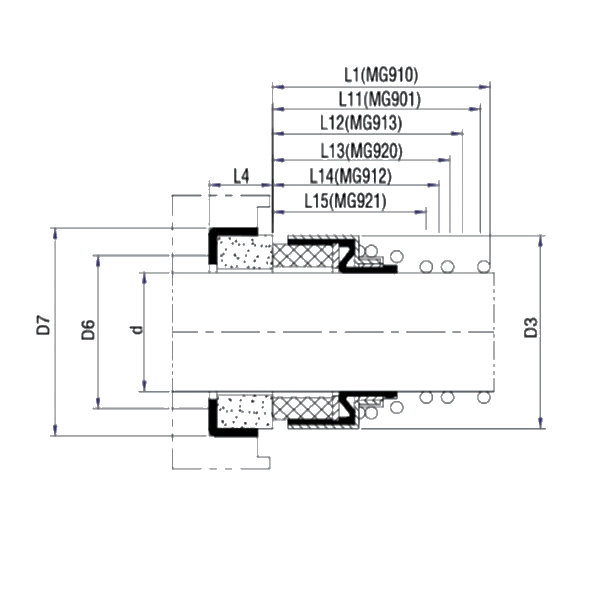 AS-EMG9,mechanical seal,elastomer bellow mechanical seal，bellows mechanical seal，bellow type mechanical seal, BURGMANN MG9