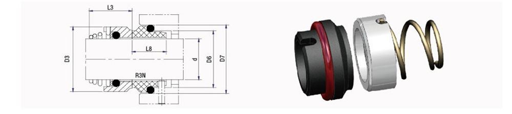 AS-R3N conical spring mechanical seal