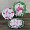 pink flamingo melamine plates