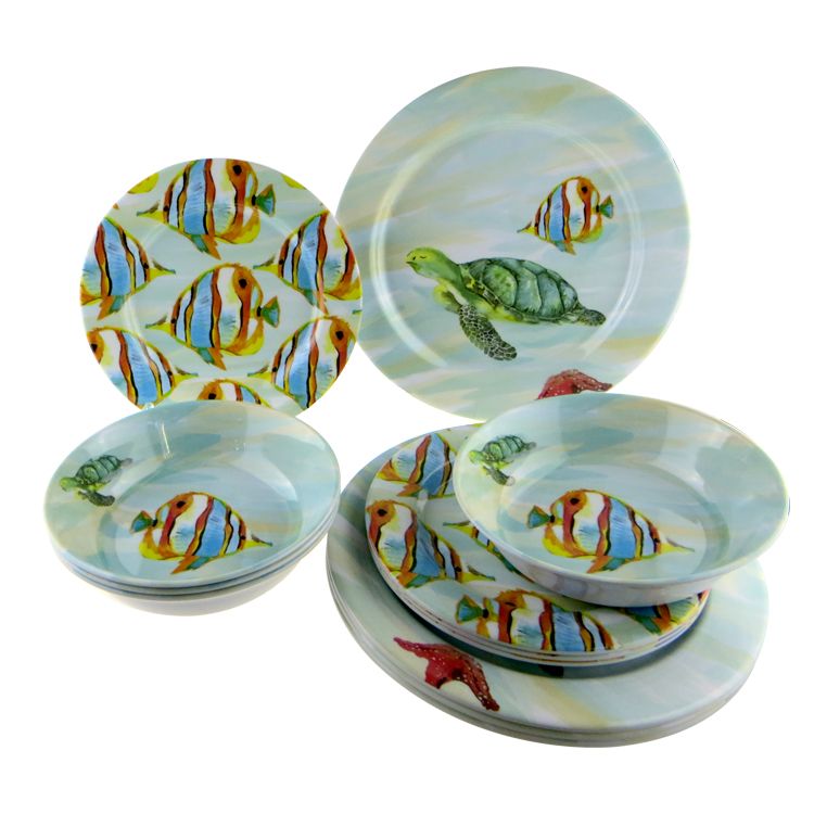 coastal melamine dishes