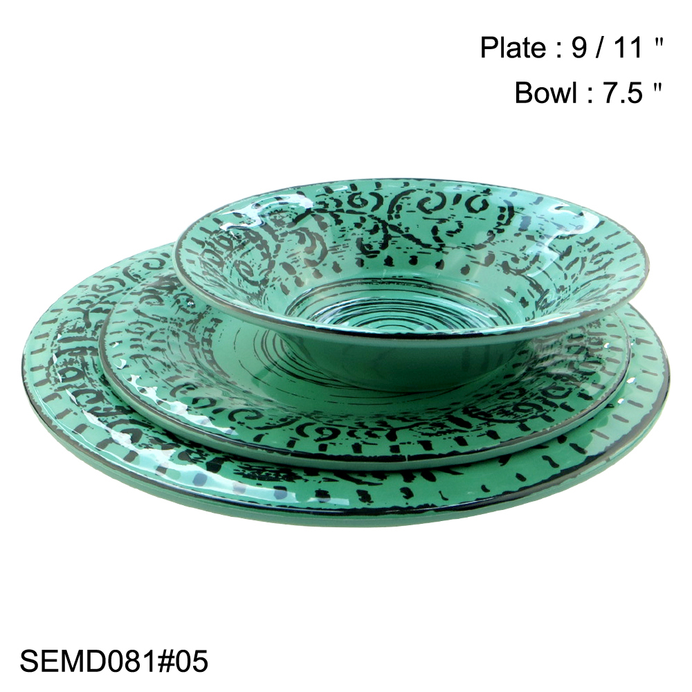 turquoise melamine dinnerware