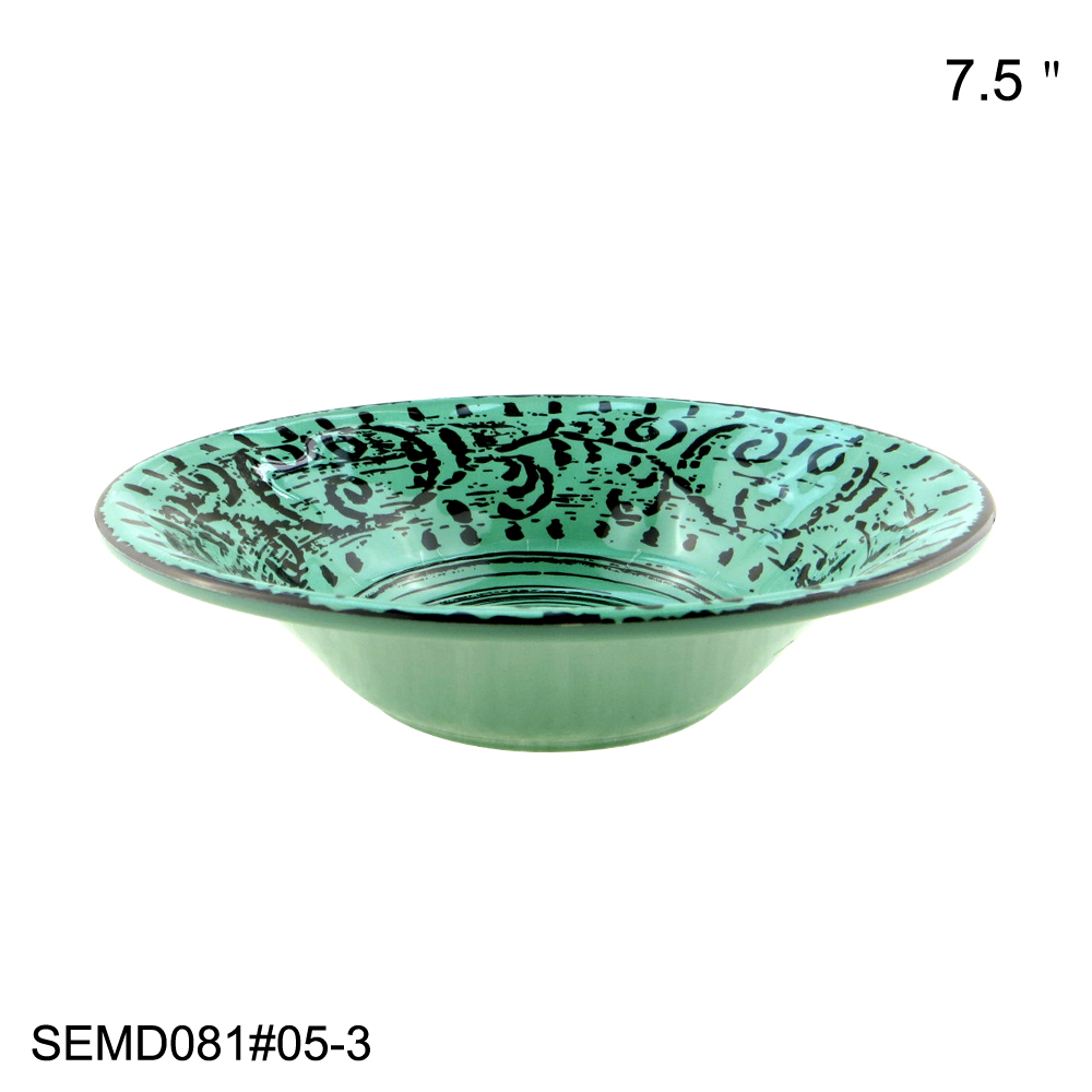 turquoise melamine bowls