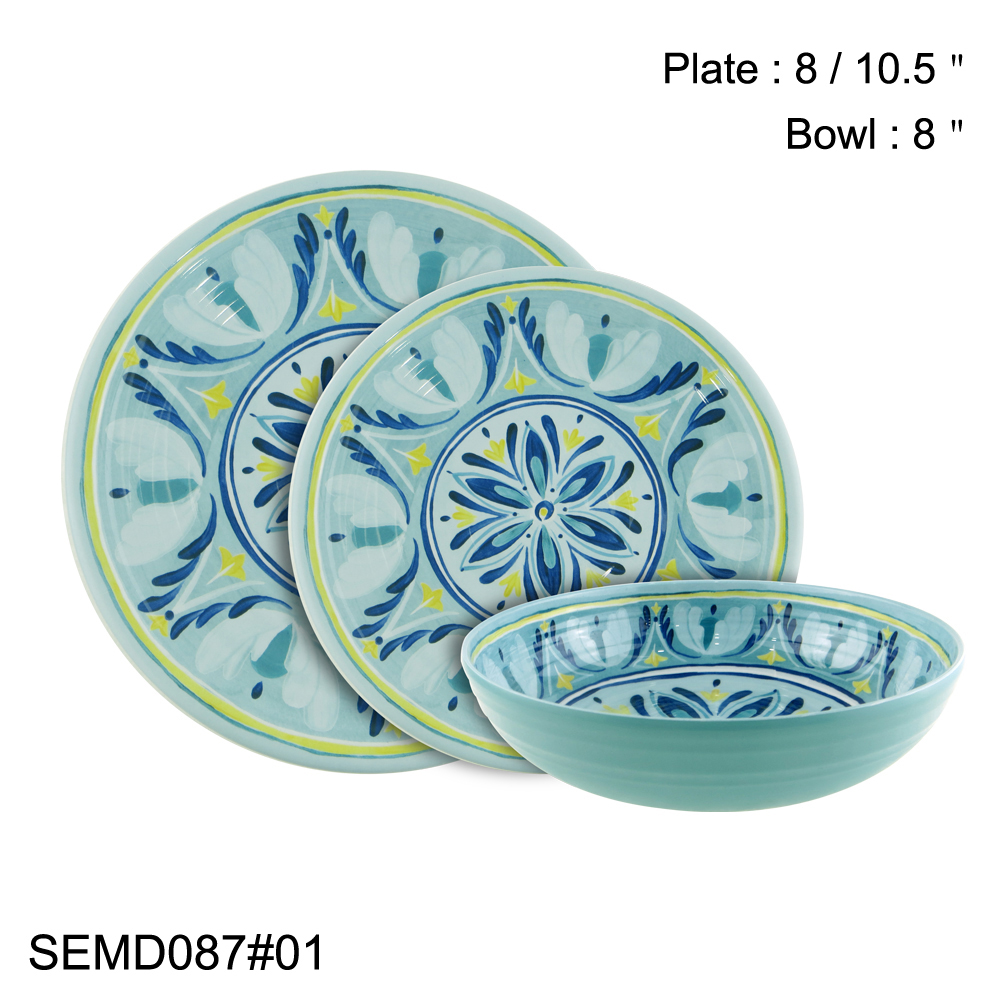teal melamine dinnerware