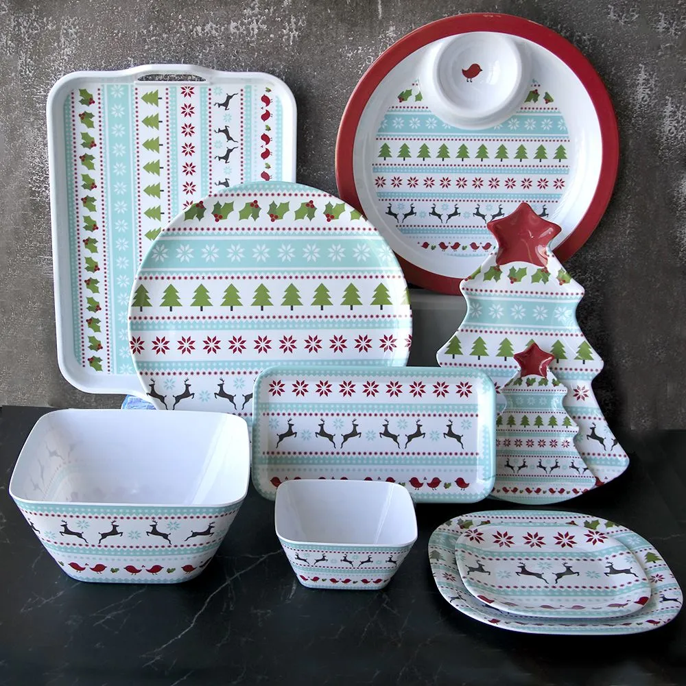 melamine Christmas dinnerware
