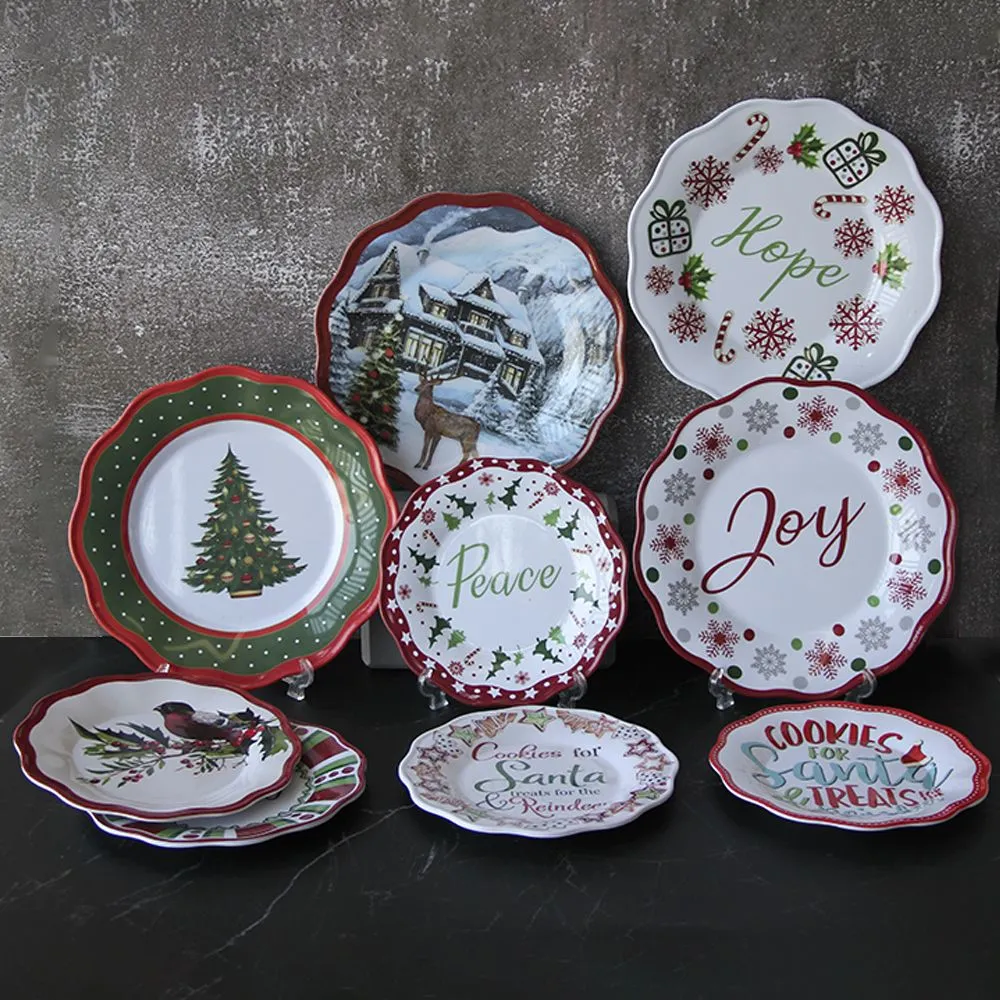 melamine christmas plates
