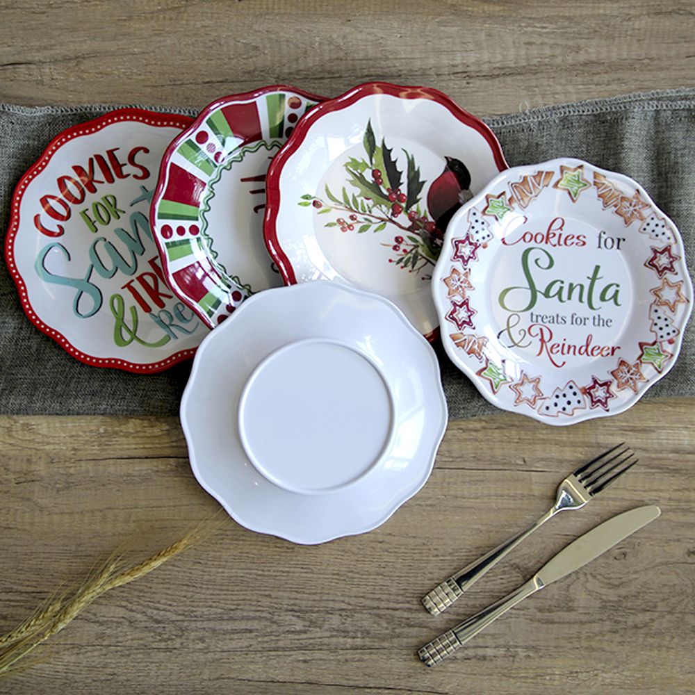 melamine christmas plates