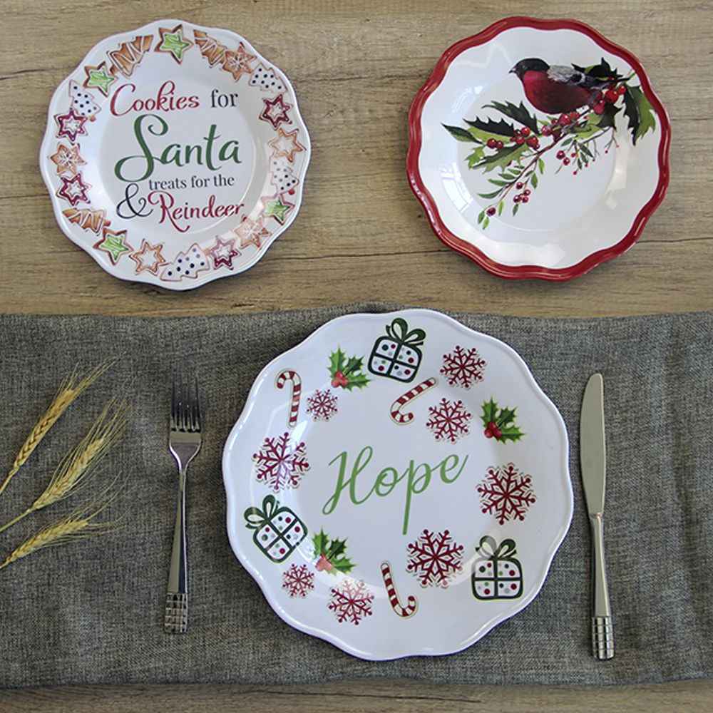 melamine christmas plates