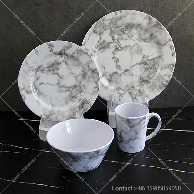 melamine dinnerware set for 4