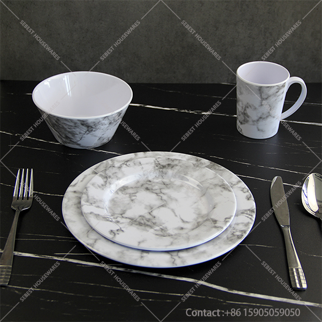 marble melamine plates