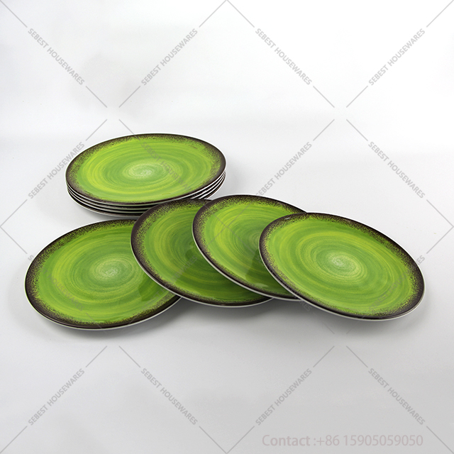 melamine green plates