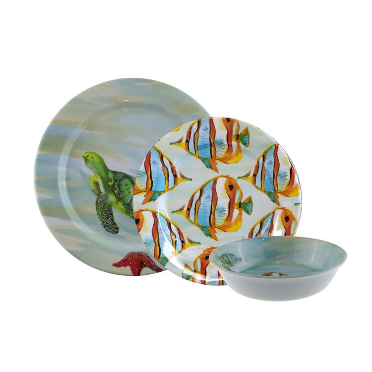 coastal melamine dishes
