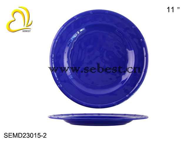 blue melamine plates