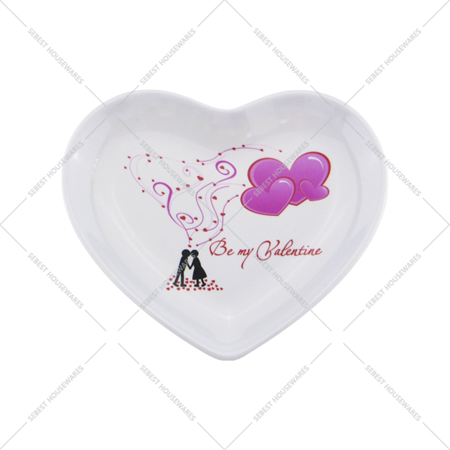 melamine heart plate