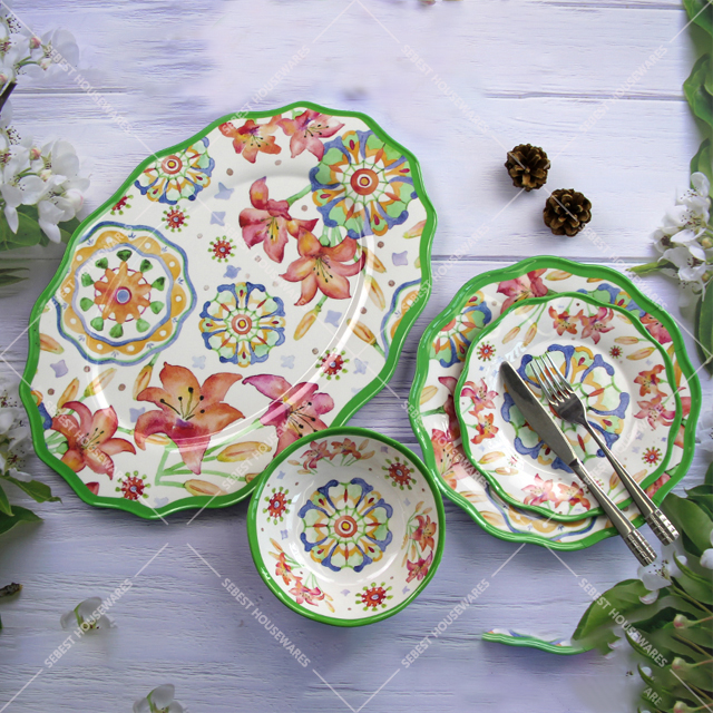 floral melamine dinnerware