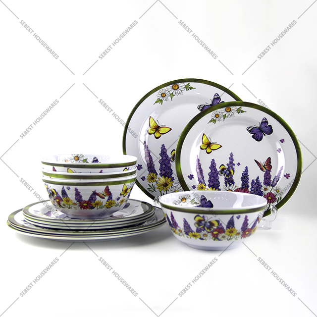 12 piece melamine dinnerware set