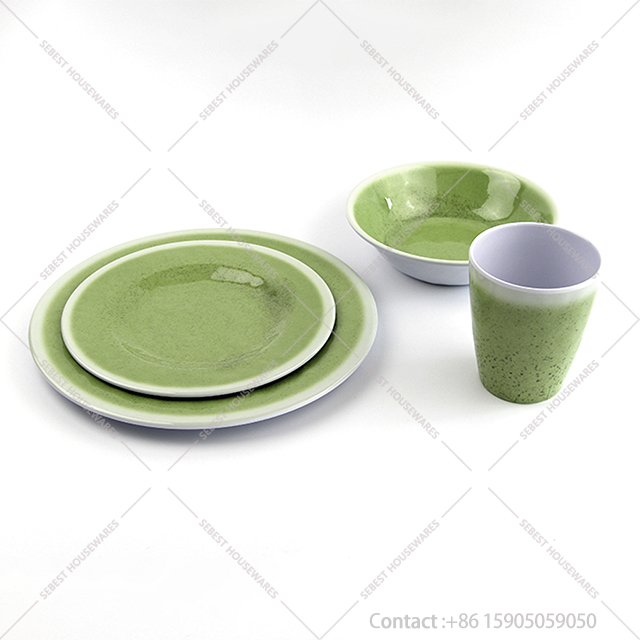 melamine dinnerware green