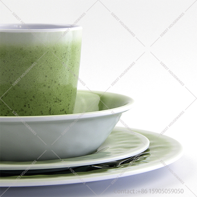 green melamine dinnerware sets